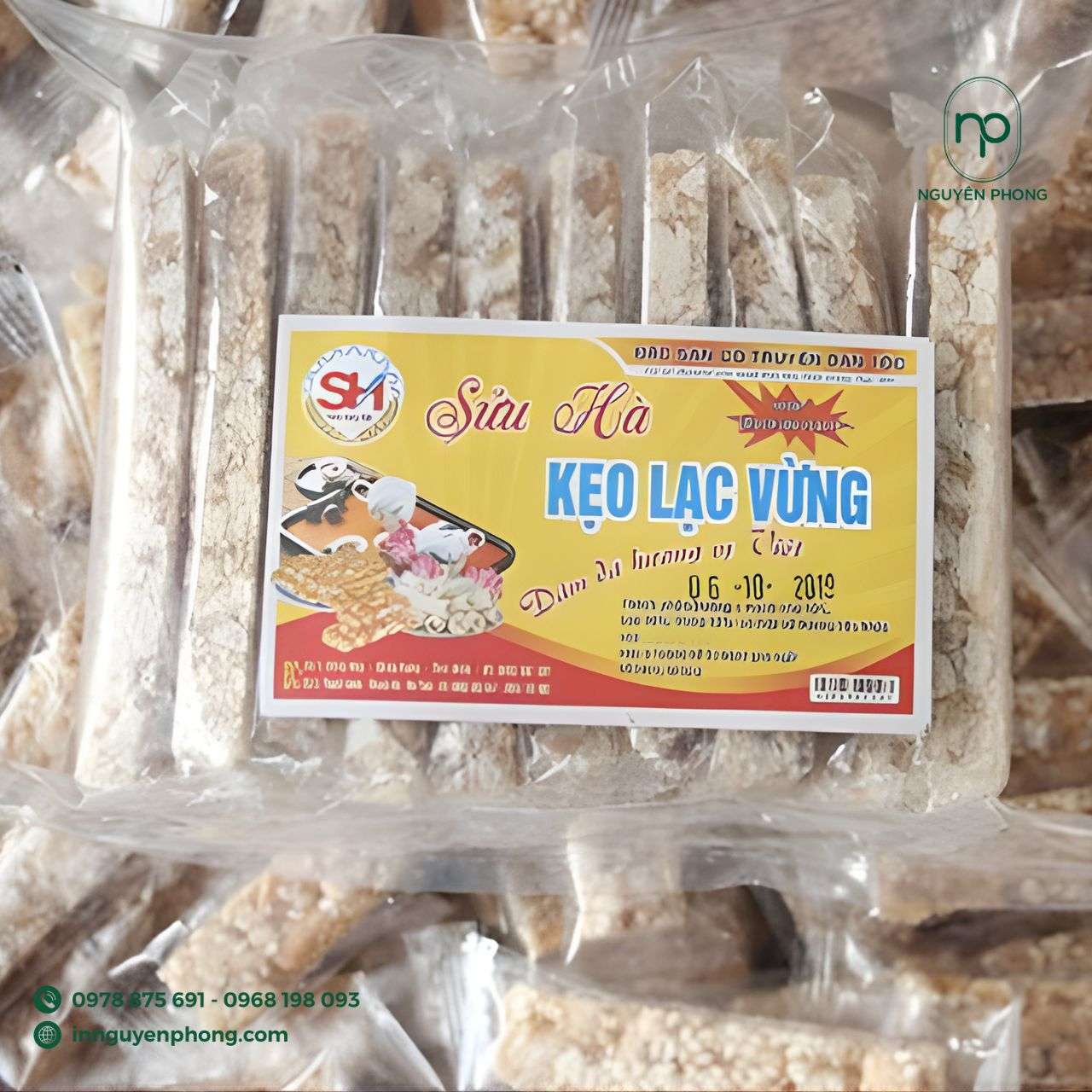 Mẫu tem dán hộp đựng kẹo lạc vừng